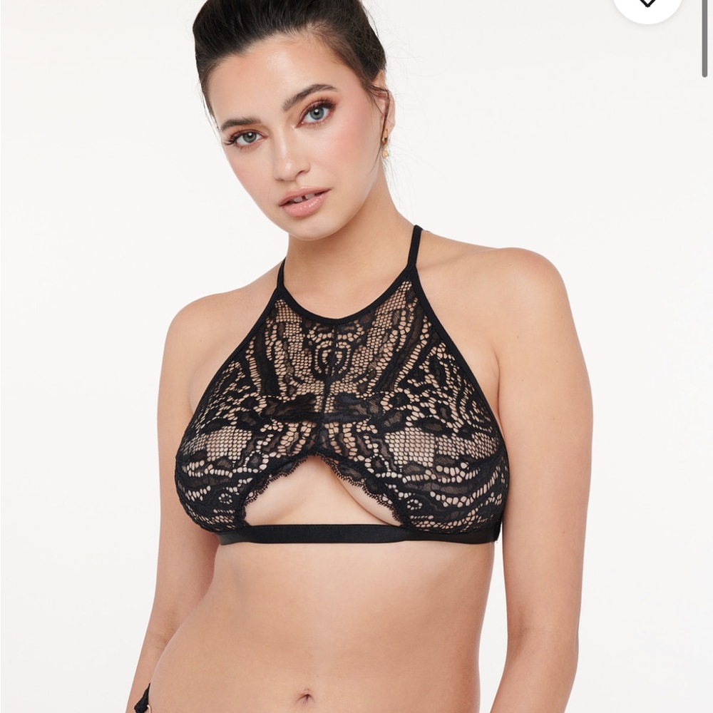 Alien Animal High-Neck Lace Bralette NEW